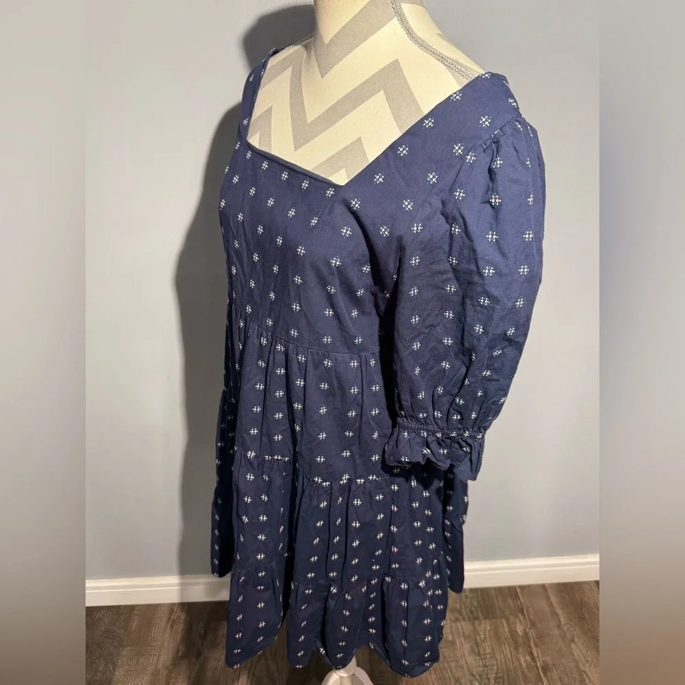 Madewell Blue Dress with‎ White Pattern